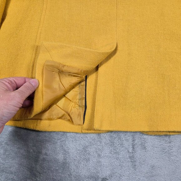 Talbots Blazer Womens 10 Yellow Gold Wool Blend Preppy Academia Career Jacket - Picture 6 of 11